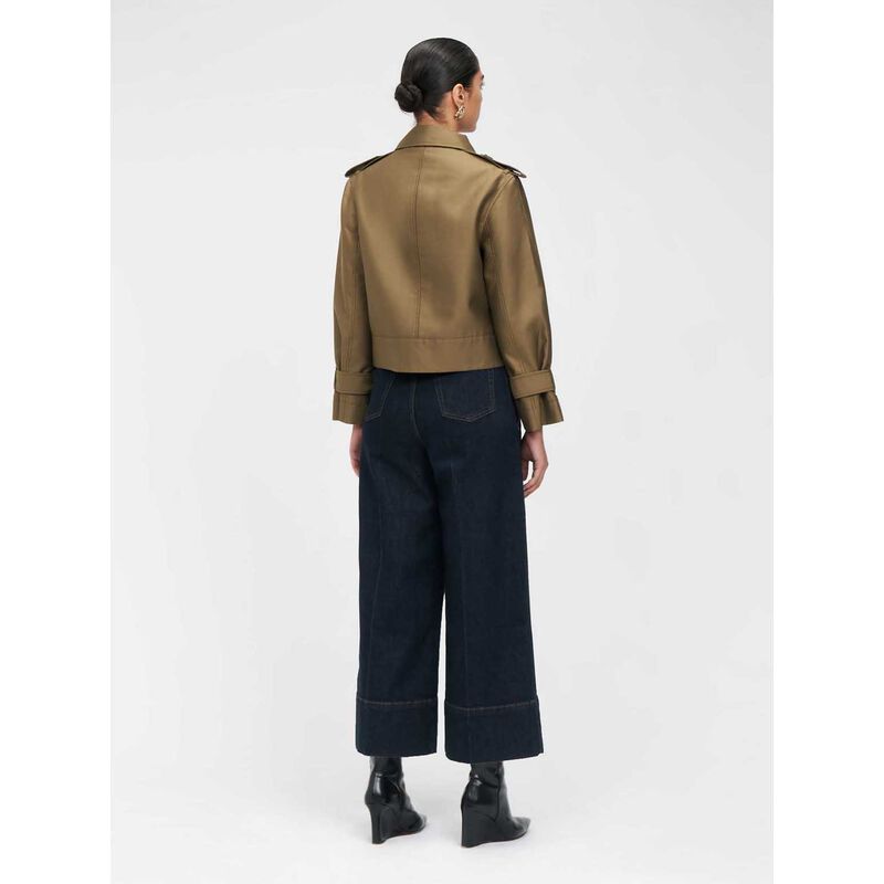 Veronika Maine European Luxe Twill Cropped Trench  image number 1